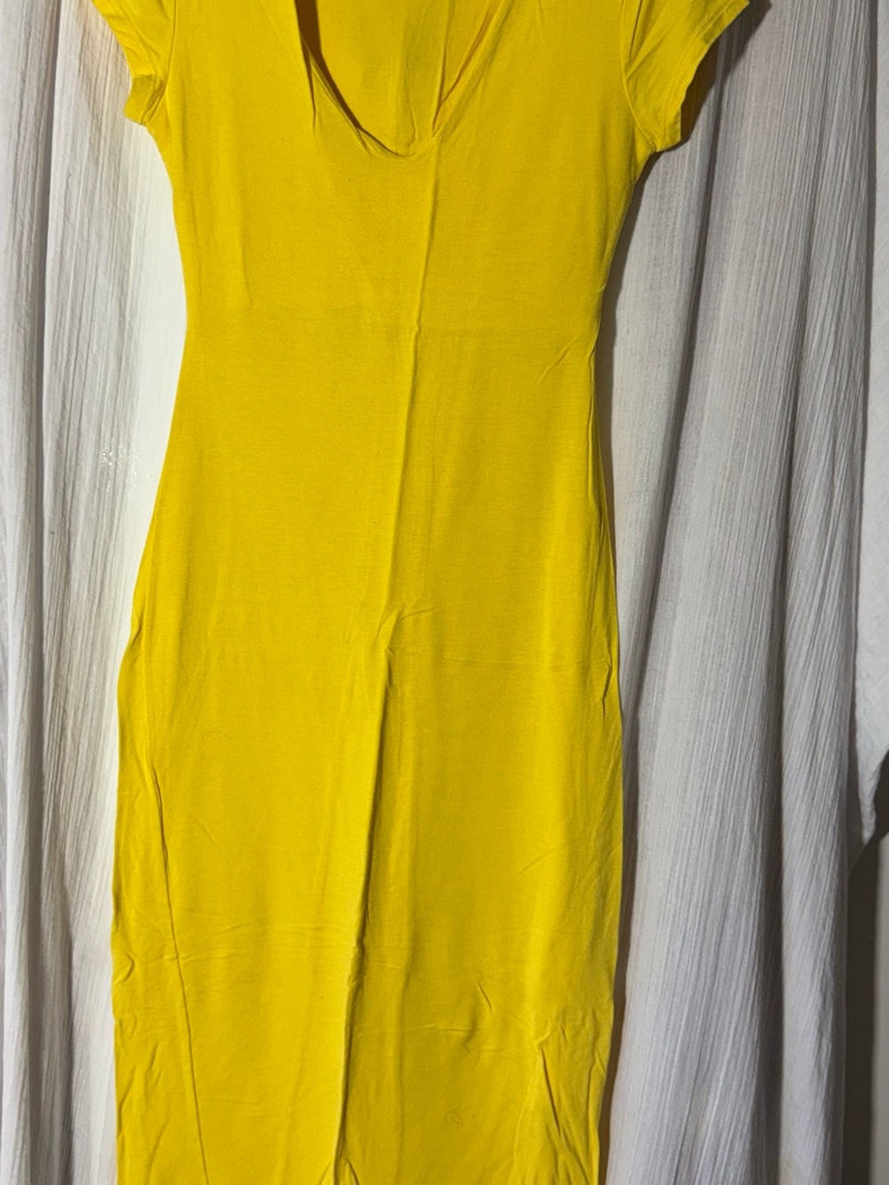See You Monday Yellow Bodycon Midi Dress Size Medium Sunshine Stretch Dress